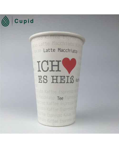 PE coated single wall paper cups for hot cold drinking